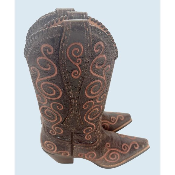 ARIAT Shelleen Brown Leather Embroidered Cowboy Western Boots Sz 7.5 B - Picture 5 of 8